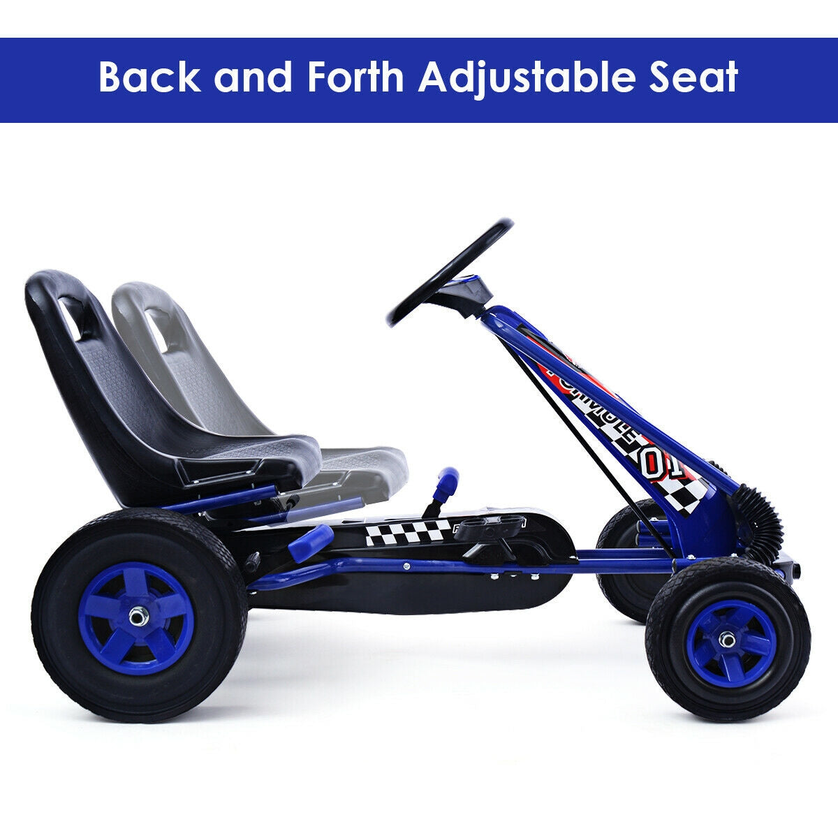 Gbruno Go Kart para Niños con Pedales - Azul