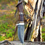 Exquisite Custom Damascus Steel Hunting Knife - 9" Rosewood & Stag Horn Handle - Korvel