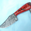 Artisan Crafted Damascus Steel Skinning Knife with Epoxy Resin Handle - Korvel