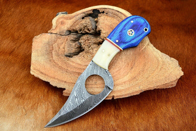 Artisan Crafted Damascus Steel Hunting Knife with Bone Handle - Korvel