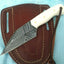 Artisan Crafted Damascus Steel Seax Knife with Bone Grip & Leather Sheath - 7 Inches - Korvel