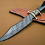 Rugged Bowie Knife: Exquisite Twist Damascus Steel Blade with Bone Handle & Leather Sheath - Korvel