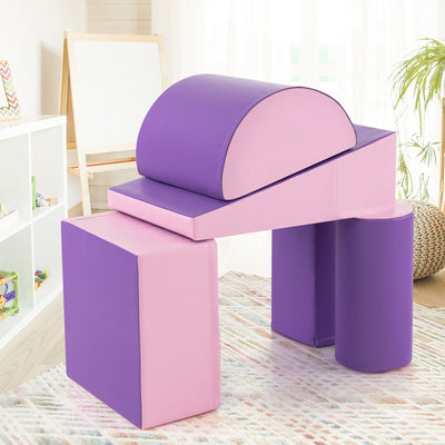 5-Piece Kids Climb and Crawl Activity Playset - Purple