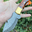 Premium Custom Damascus Steel Guthook Hunting Knife - Korvel