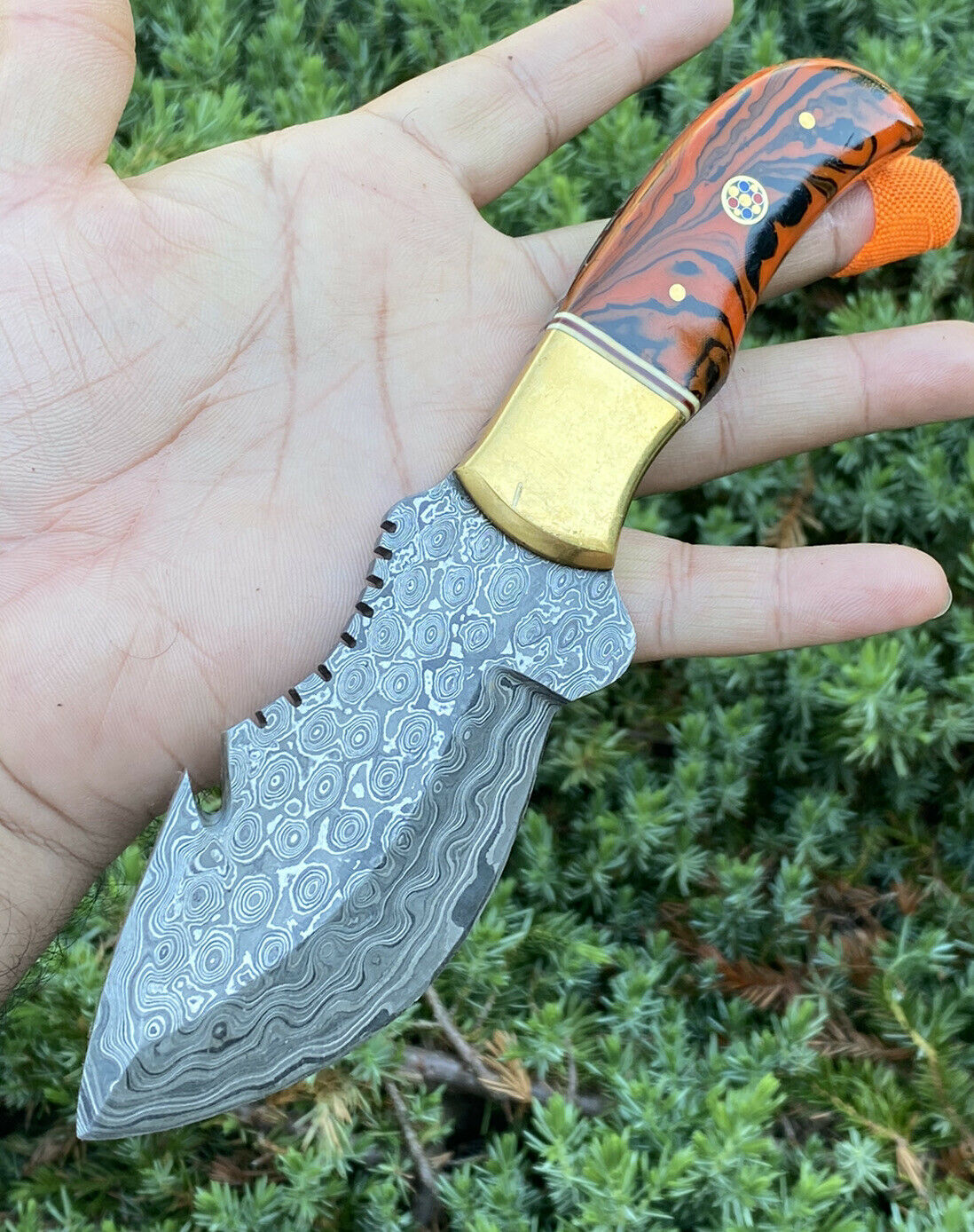 Premium Custom Damascus Steel Guthook Hunting Knife - Korvel