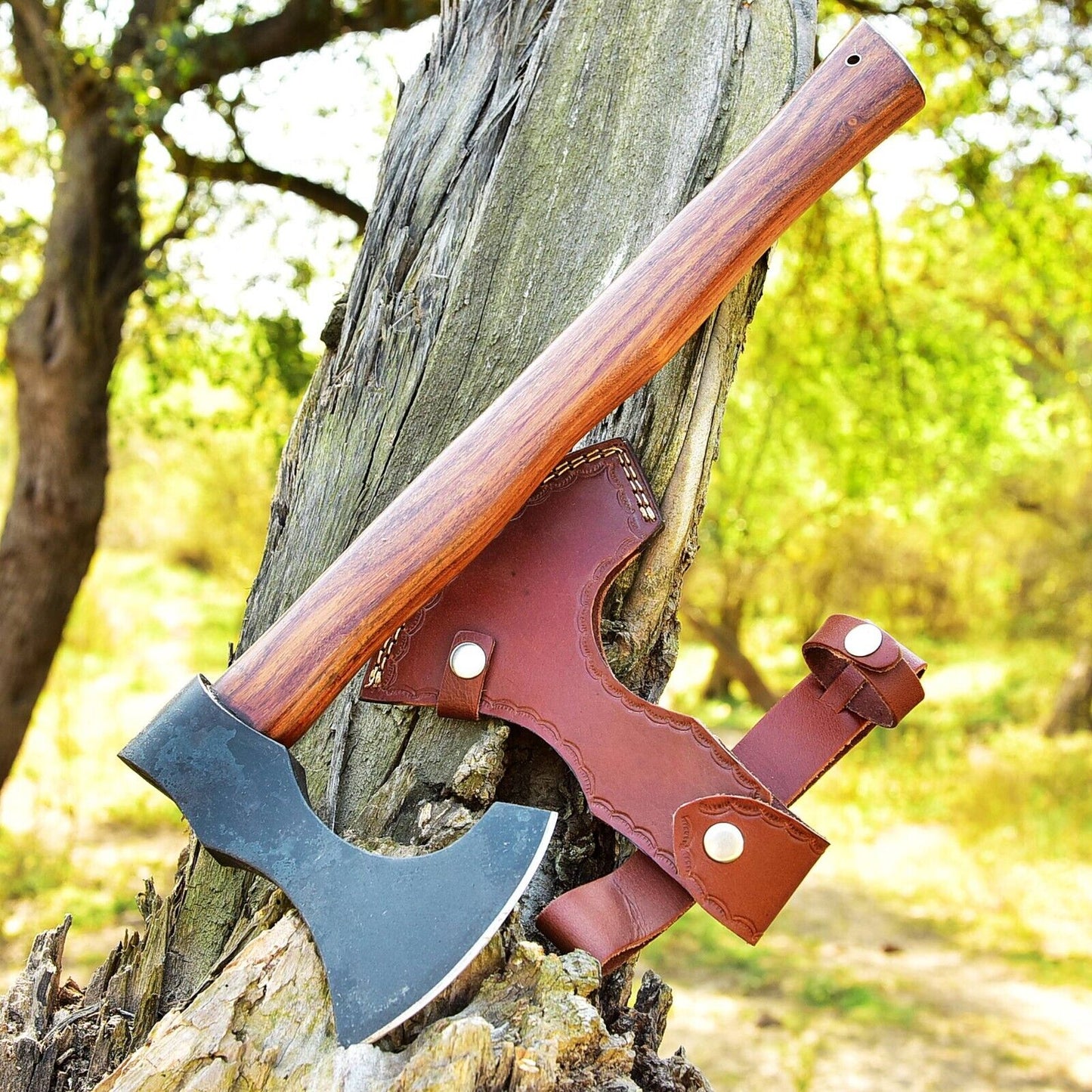 Artisan Crafted Acid Washed High Carbon Steel Viking Tomahawk Axe - Korvel