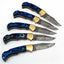 Set of 5 Exquisite Handmade Damascus Steel Folding Knives - Korvel