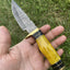 Artisan Crafted Damascus Steel Hunting Knife with Leather Sheath - Korvel