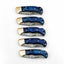Set of 5 Exquisite Handmade Damascus Steel Folding Knives - Korvel