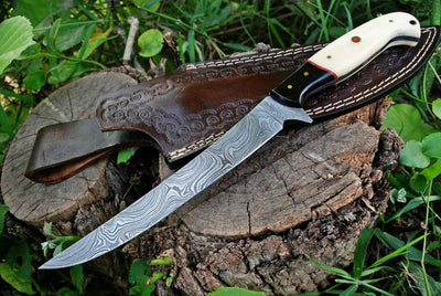 Premium 8" Damascus Steel Fish Skinning Knife - Korvel
