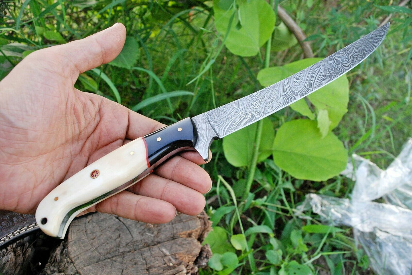 Premium 8" Damascus Steel Fish Skinning Knife - Korvel
