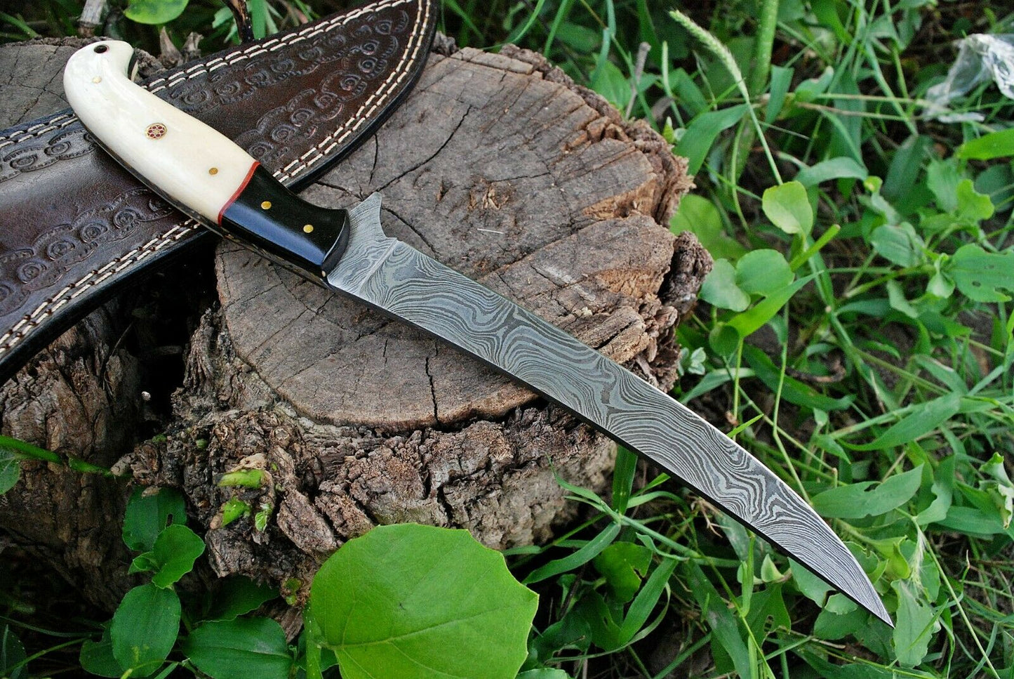 Premium 8" Damascus Steel Fish Skinning Knife - Korvel