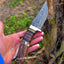 Exquisite Custom Damascus Steel Hunting Knife - 9" Rosewood & Stag Horn Handle - Korvel
