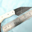 Artisan Crafted Damascus Steel Seax Knife with Bone Grip & Leather Sheath - 7 Inches - Korvel