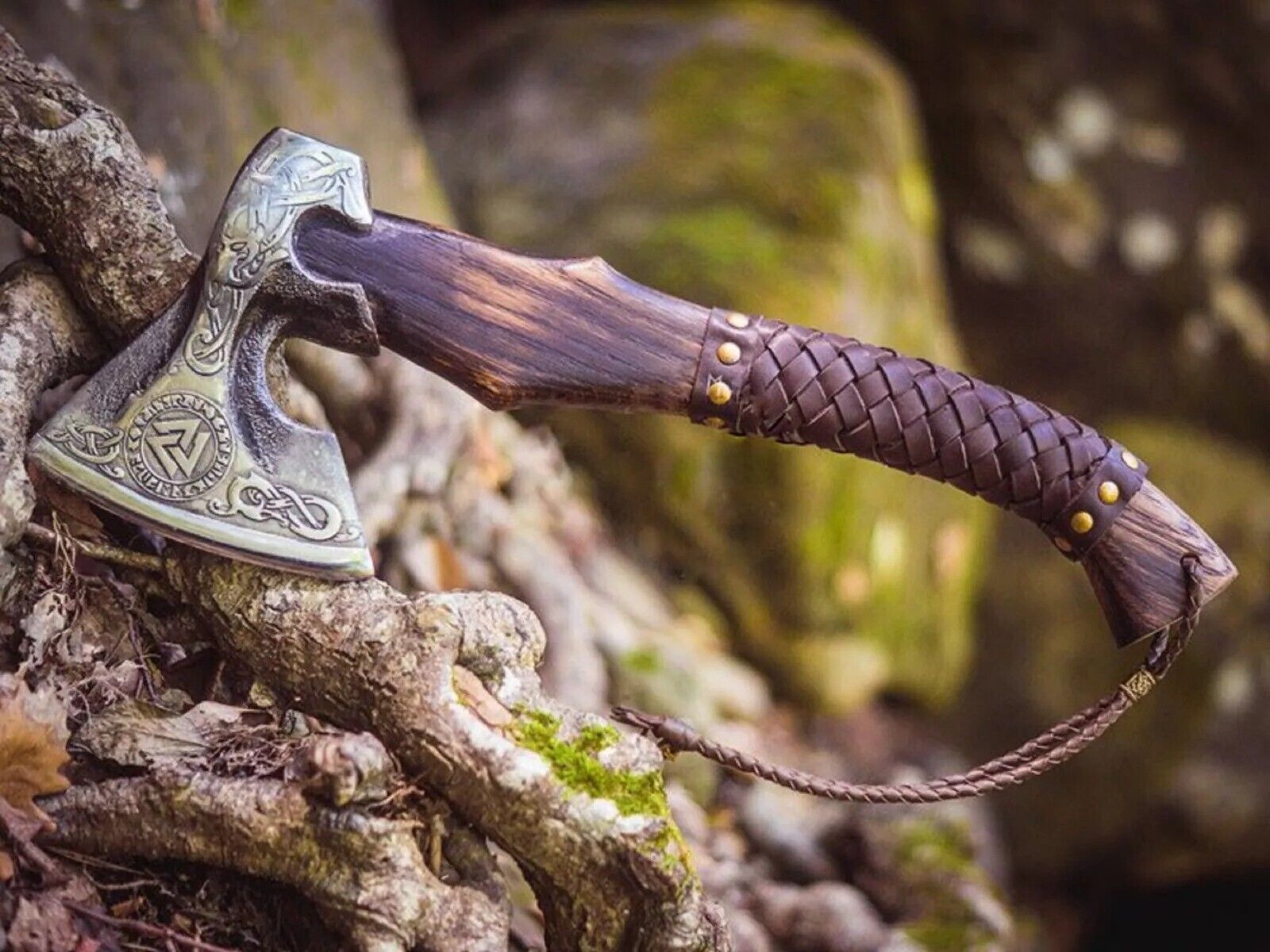 Handcrafted Native American Tomahawk – Forged 1095 Steel Blade & Rosewood Handle – Warrior’s Edge - Korvel