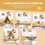 Ensemble de canapé convertible pour enfants en 4 pièces avec tapis pliants - Jaune