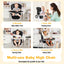 Gbruno Foldable Baby High Chair with Lockable Wheels - Black