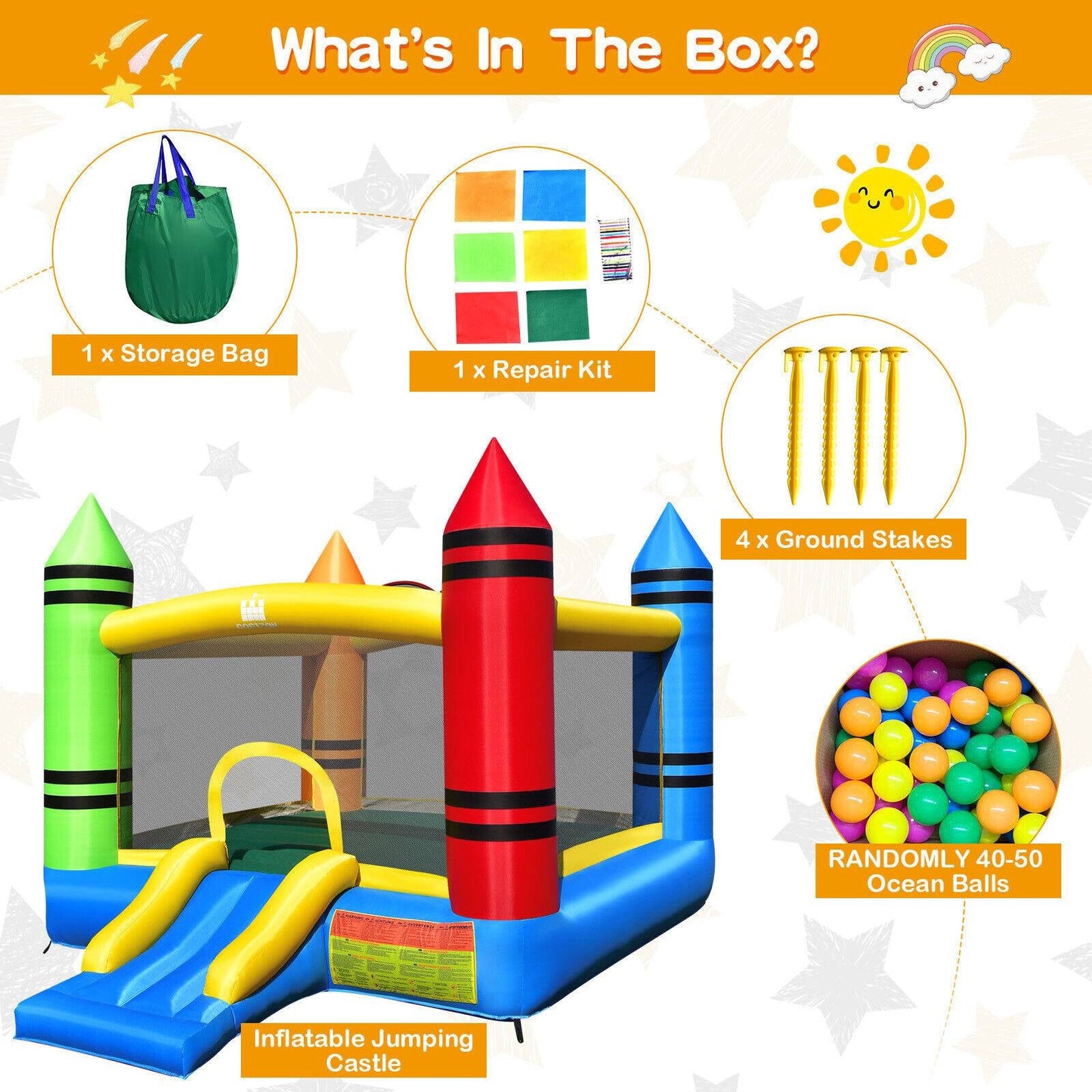 Kids Inflatable Bounce House with Slide