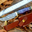 Artisan Crafted Damascus Steel Hunting Knife with Pearl Resin Handle - Korvel
