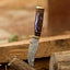 Artisan Crafted Damascus Steel Hunting Knife with Pearl Resin Handle - Korvel