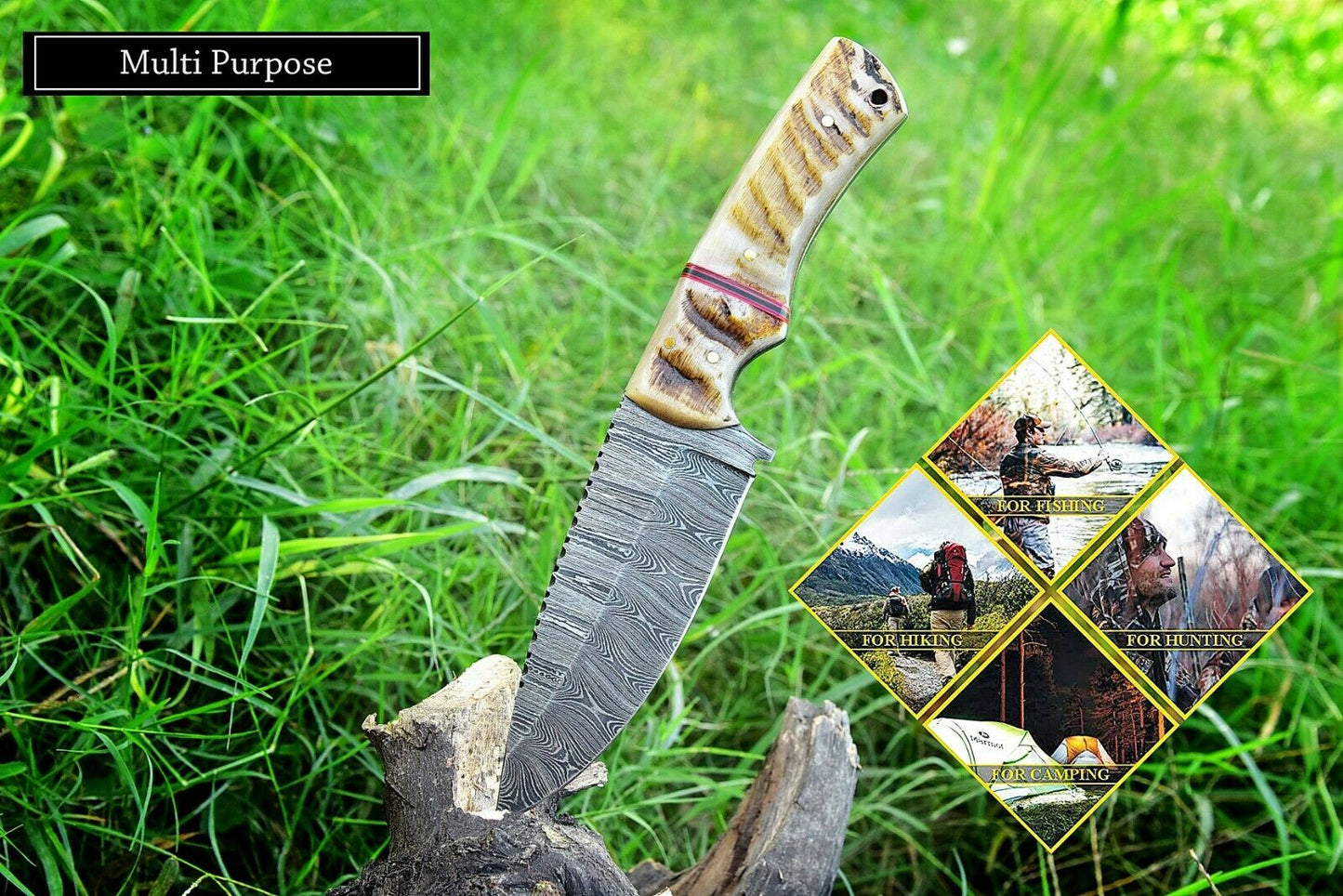 Artisan Crafted Damascus Steel Hunting Knife - Korvel