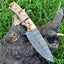 Artisan Crafted Damascus Steel Hunting Knife - Korvel