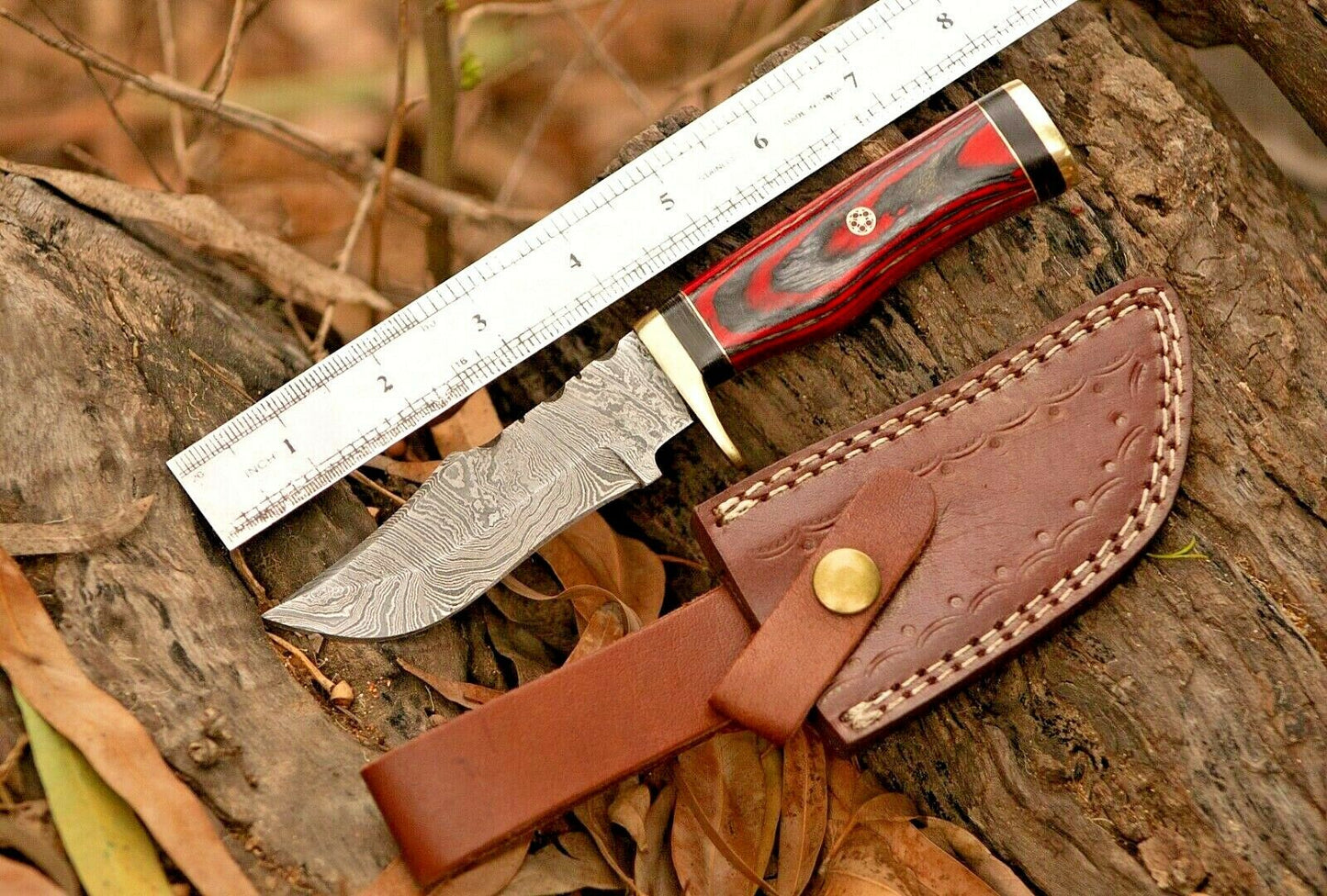 Premium Custom Damascus Steel Hunting Knife - Handcrafted Excellence - Korvel