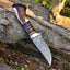 Exquisite Custom Damascus Steel Hunting Knife - 9" Rosewood & Stag Horn Handle - Korvel