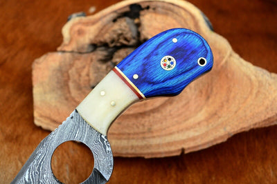 Artisan Crafted Damascus Steel Hunting Knife with Bone Handle - Korvel