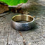 Personalized Damascus Steel Anniversary Band with Elegant Brass Inlay - Korvel