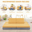 Ensemble de canapé convertible pour enfants en 4 pièces avec tapis pliants - Jaune