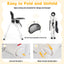 Gbruno Foldable Baby High Chair with Lockable Wheels - Black