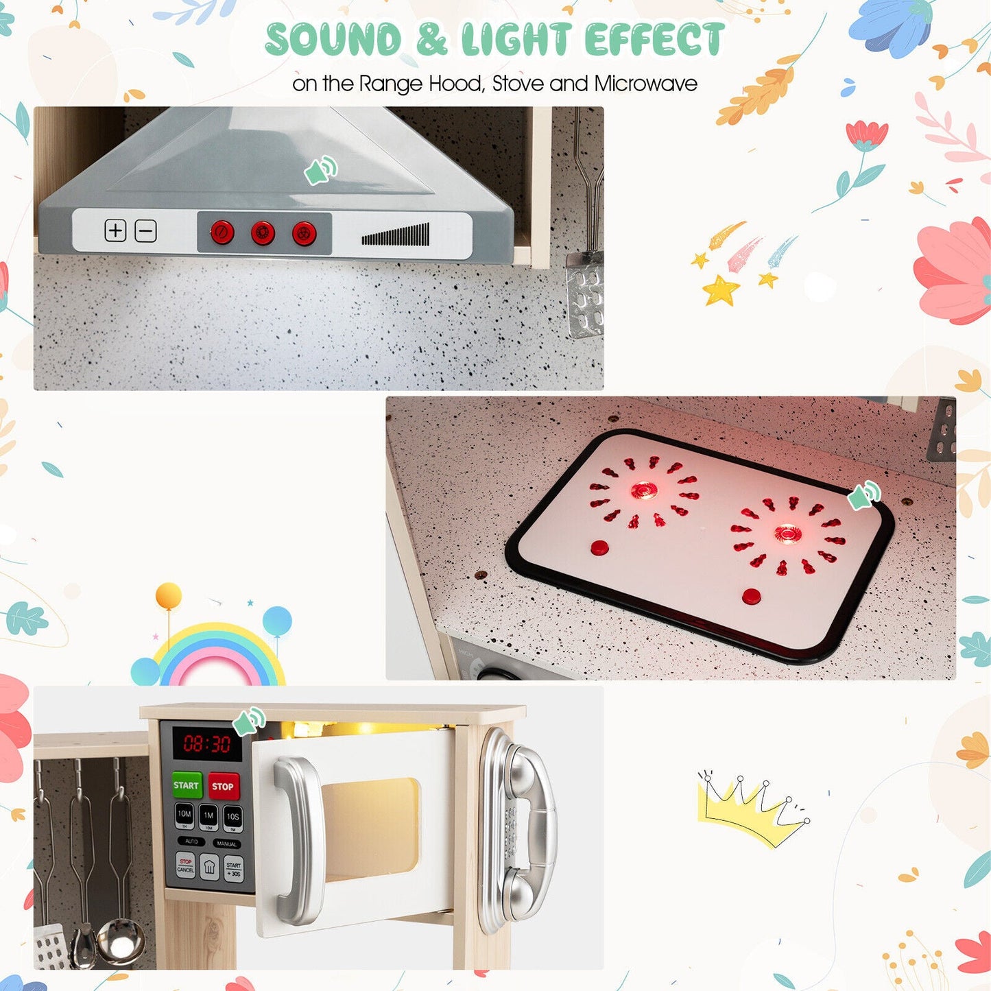 Juego de Cocina de Madera Kids Corner con Accesorios de Cocina