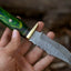 Artisan Crafted Damascus Steel Hunting Knife with Leather Sheath - Korvel