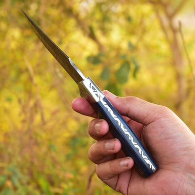 Artisan Crafted Damascus Steel Skinning Knife - 4.5" - Korvel
