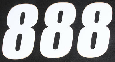 D'COR 6in Number 3 Decal - White (Pack of 8)