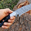 Handcrafted Damascus Steel Hunting Knife with Wenge Wood Handle - Korvel