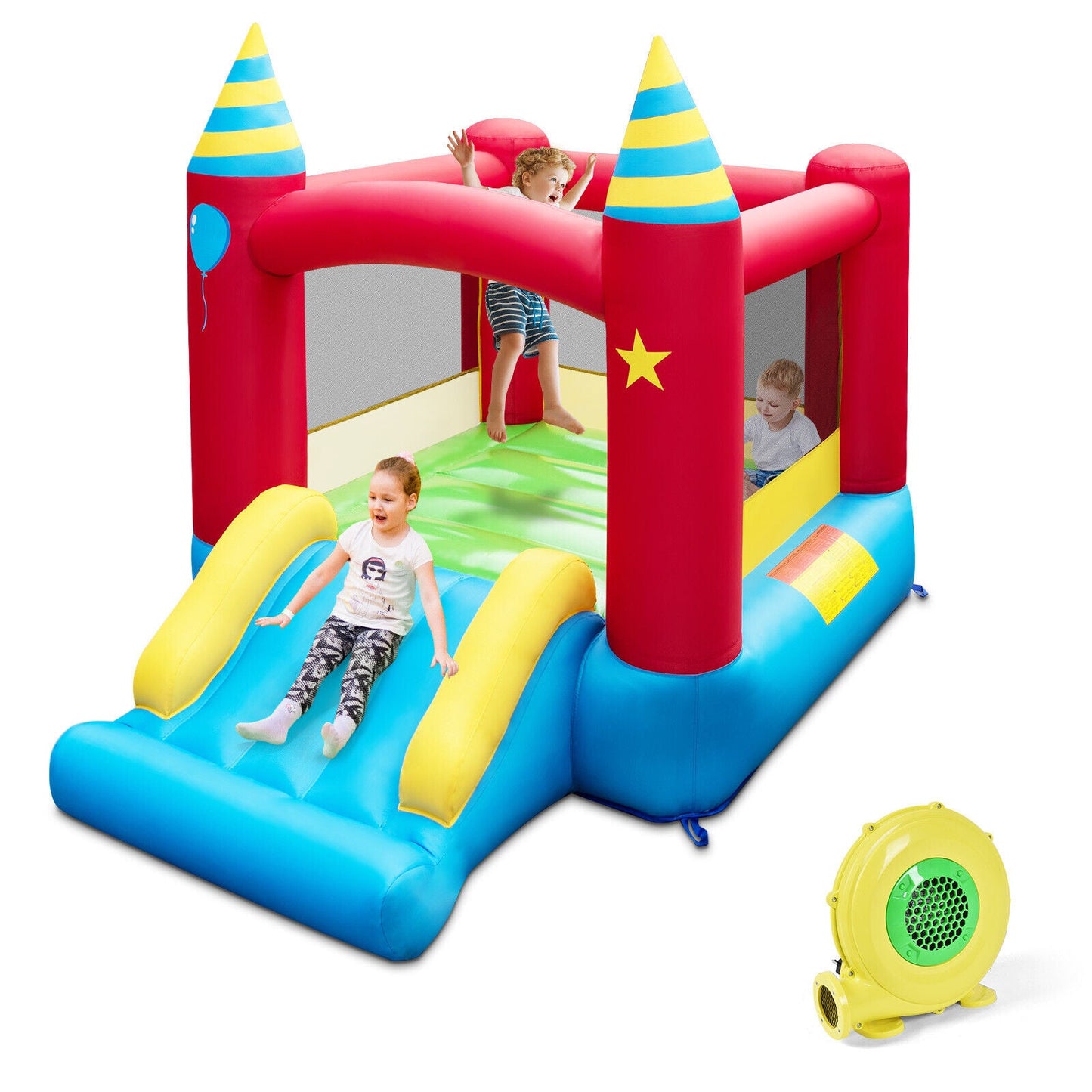 Gbruno Inflatable Kids Bounce Castle with 480W Blower