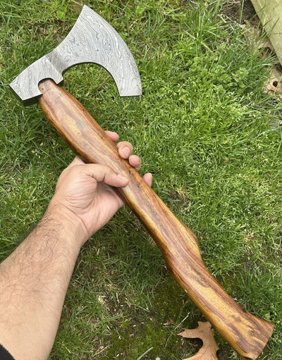 Premium Handcrafted Damascus Steel Tomahawk Axe – "Viking's Precision" - Korvel
