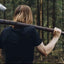 Handcrafted Viking Battle Axe with Premium 1095 Steel Blade & Leather-Wrapped Rosewood Handle - Korvel