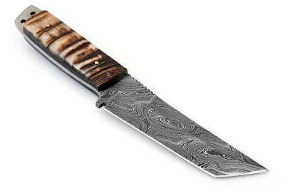 Exquisite Handmade Damascus Steel Tanto Knife - Korvel