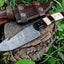 Premium Custom Damascus Steel Guthook Hunting Knife - Korvel