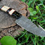 Premium Custom Damascus Steel Guthook Hunting Knife - Korvel