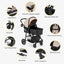Gbruno 2-in-1 Foldable Baby Stroller - Coffee