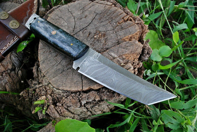 Premium Damascus Steel Tanto Knife for Adventurers - Korvel