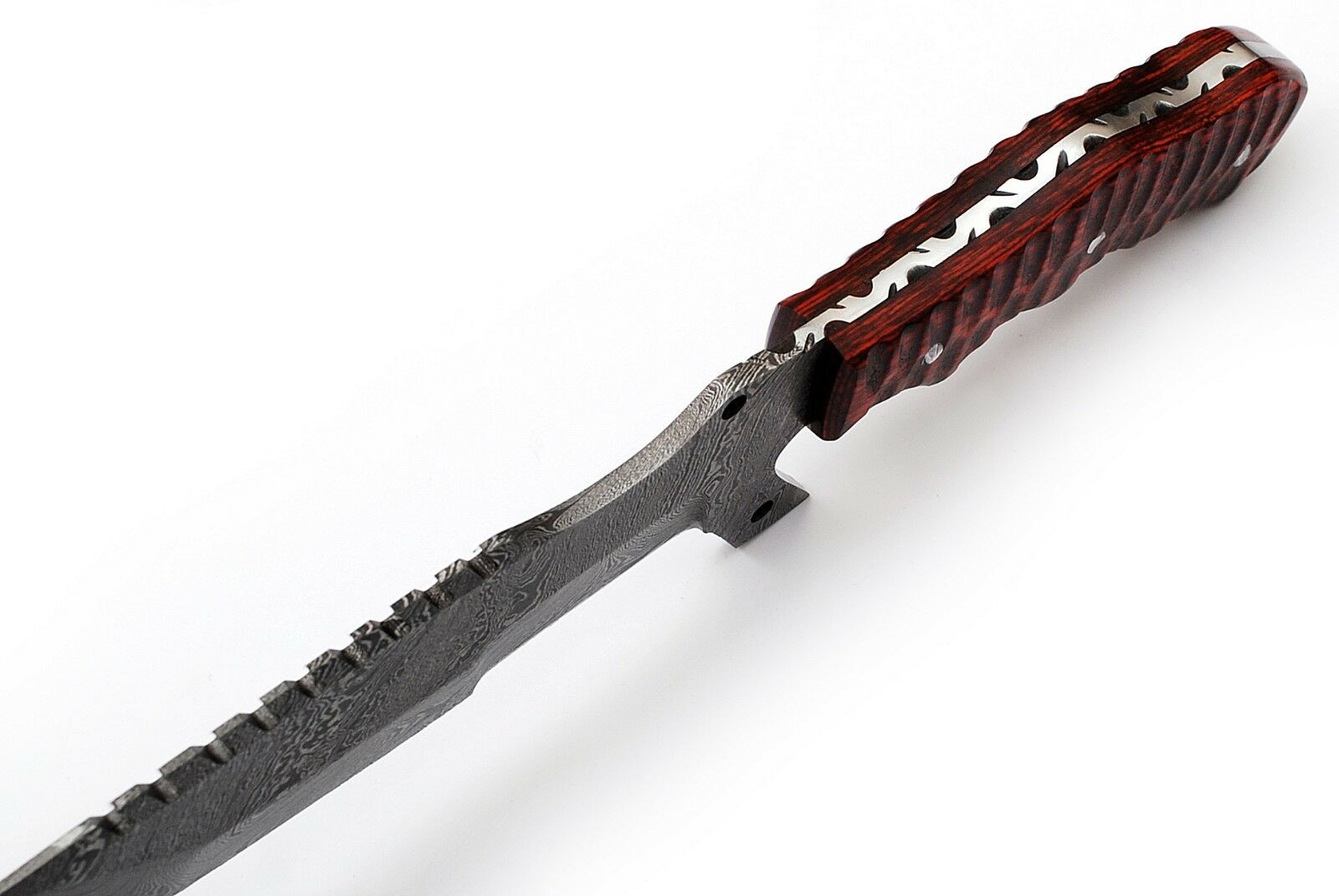 Premium Handcrafted Damascus Steel Tanto Tracker Knife - 11.5" Exotic Wood Handle with Horizontal Leather Sheath | Perfect for Survival, Cam - Korvel