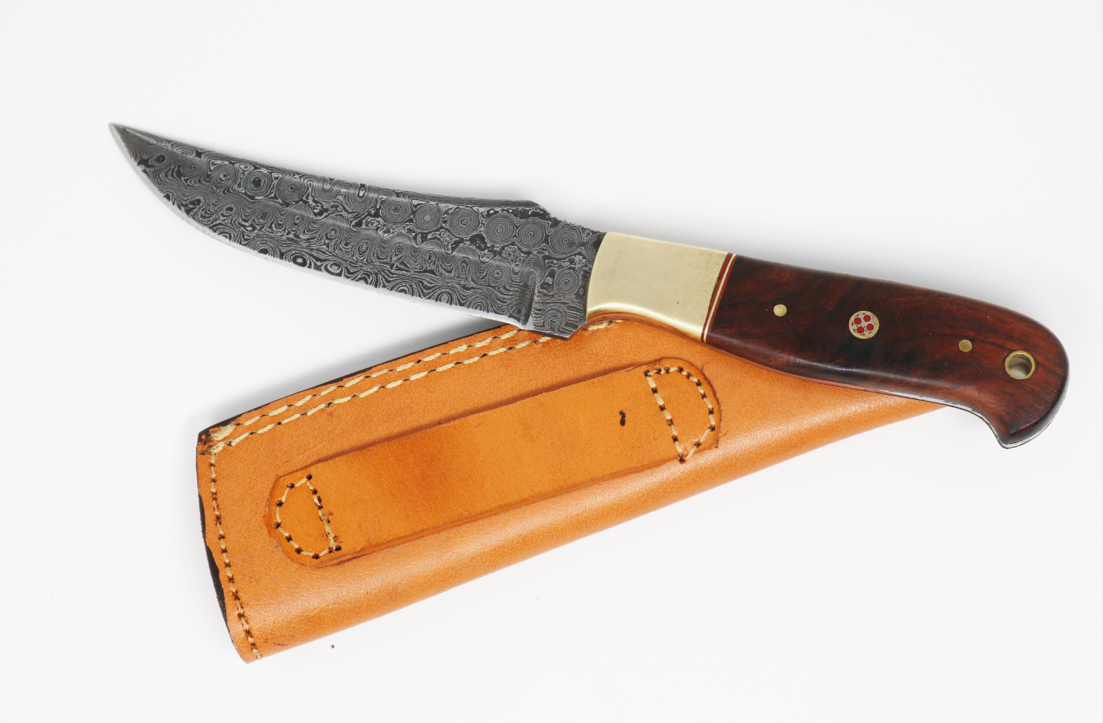 Artisan Crafted Damascus Steel Hunting Knife with Rosewood Handle - Korvel