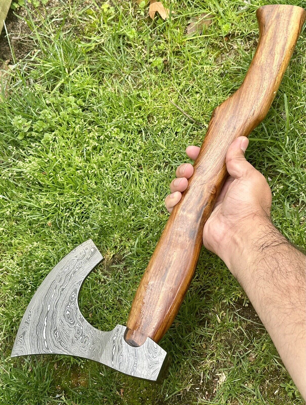 Premium Handcrafted Damascus Steel Tomahawk Axe – "Viking's Precision" - Korvel