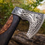 Exquisite Handcrafted Battle Axe with Engraved 1095 Steel Blade & Elegant Rosewood Handle – KBS Knives Store - Korvel