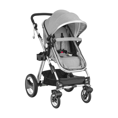 Folding Aluminum Baby Jogger Stroller with Diaper Bag - Gray